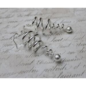 New Sterling Silver Coil Twisted Drop Dangle Earrings E81B